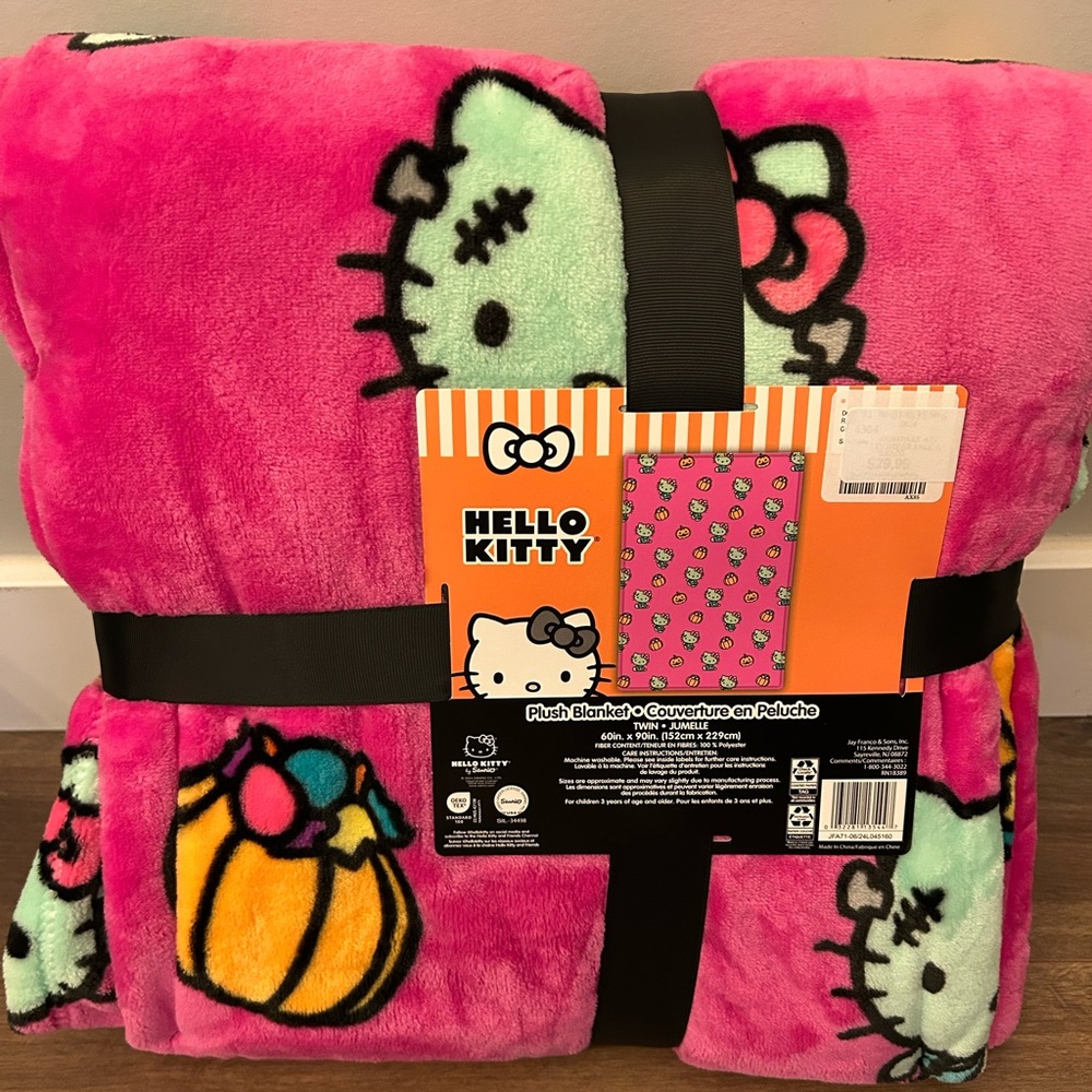 Hello Kitty Frankenstein Halloween Plush Blanket - twin
